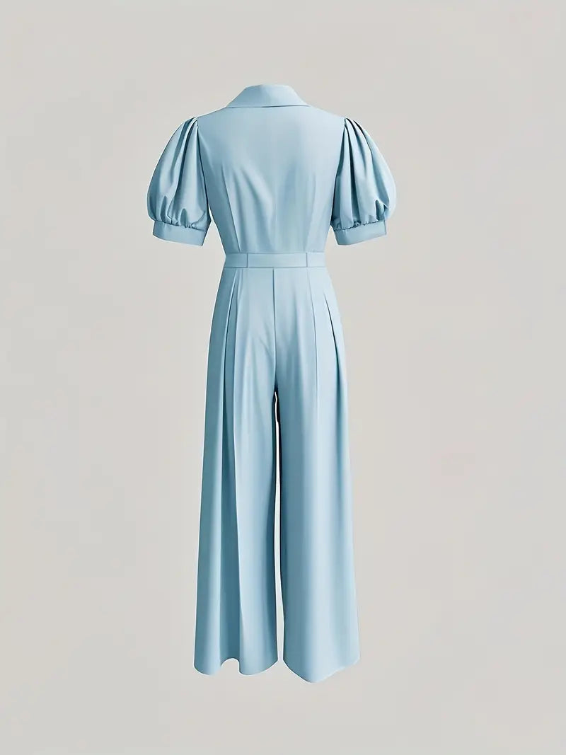 Mint Green Loose-Fit Wide-Leg Jumpsuit – Effortless Summer Elegance for Casual & Professional Outfits