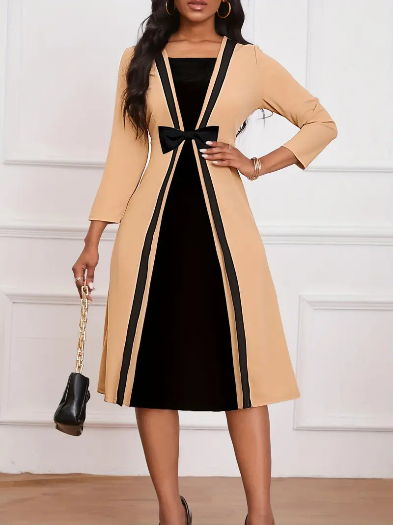 Elegant Sleeveless Maxi Dress – Crew Neck, High-Waist, Side Split, Polished Formal & Evening Wear