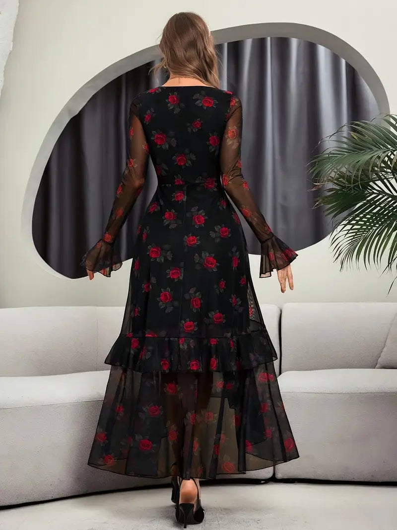 Timeless Square-Neck Evening Gown