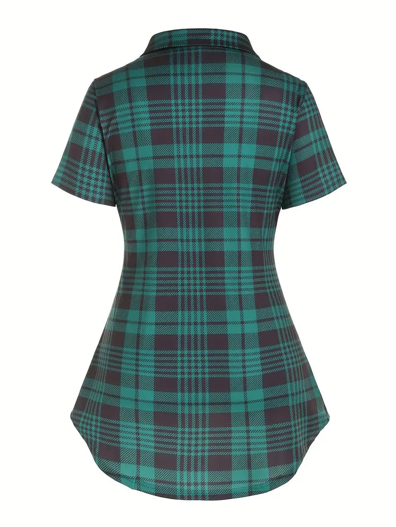 Elegant Two-Piece Printed Button-Front Shirt & Cami Set — Lightweight Summer Ensemble for Warm-Weather Styling