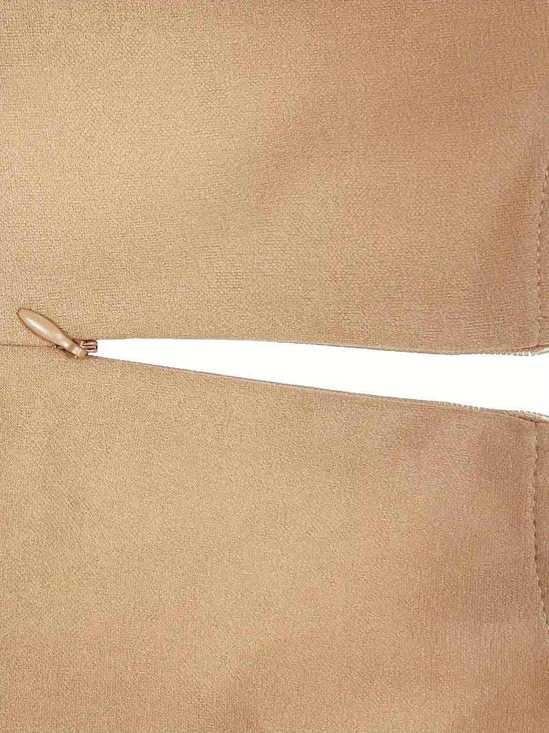 Elegant Sleeveless Maxi Dress – Crew Neck, High-Waist, Side Split, Polished Formal & Evening Wear