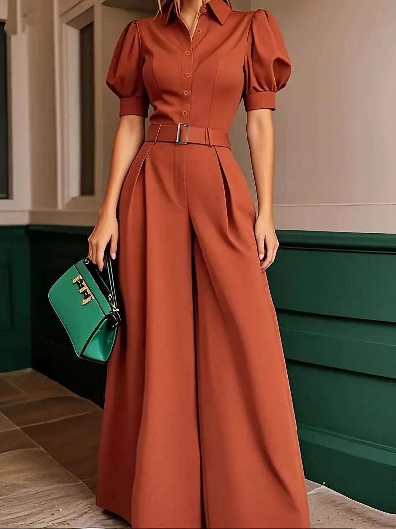 Mint Green Loose-Fit Wide-Leg Jumpsuit – Effortless Summer Elegance for Casual & Professional Outfits