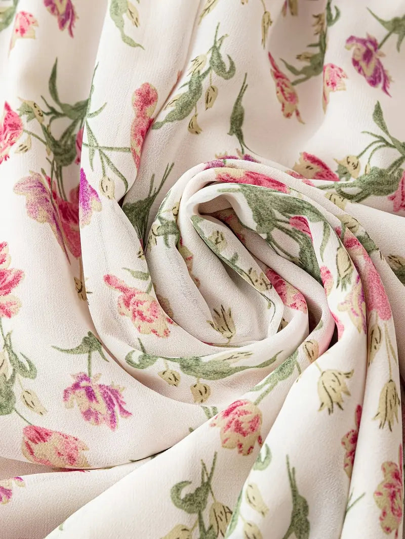 Blush Garden Lace-Trim Floral Maxi Dress