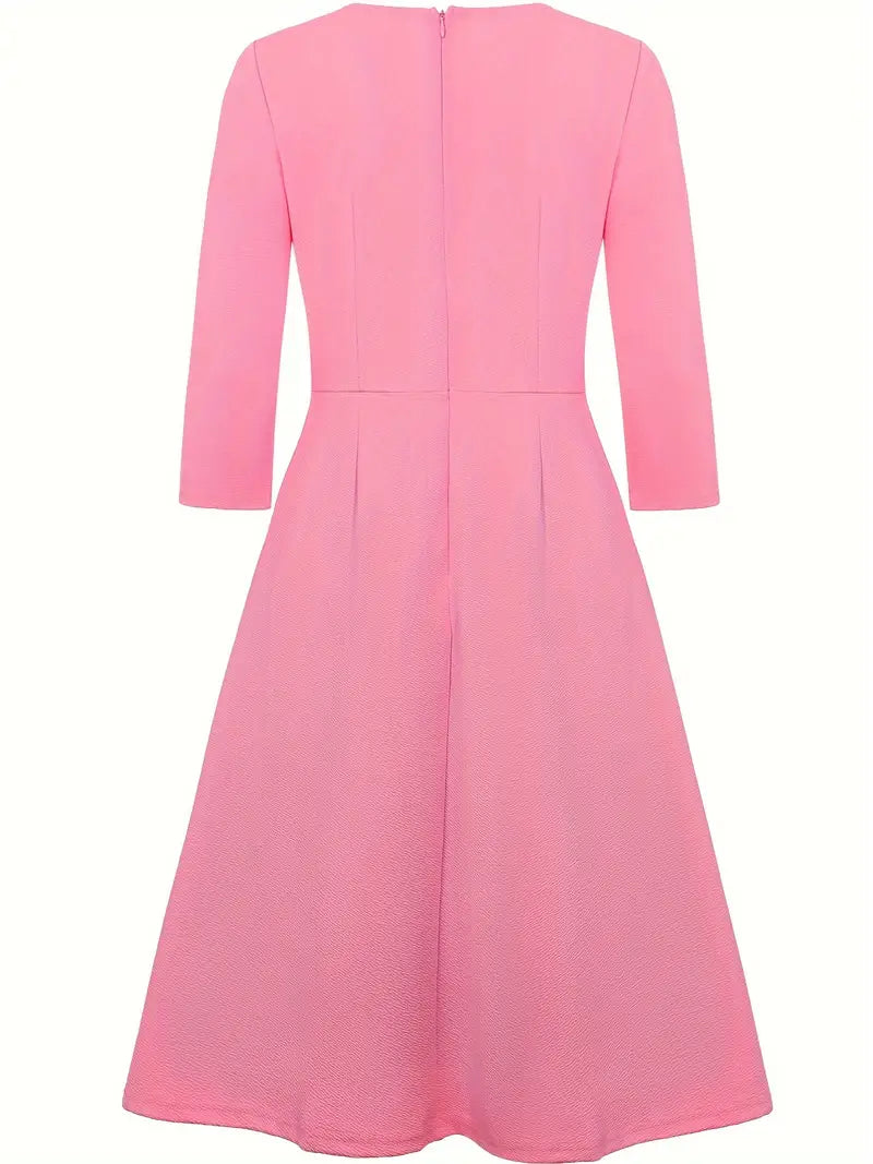 Elegant Sleeveless Maxi Dress – Crew Neck, High-Waist, Side Split, Polished Formal & Evening Wear