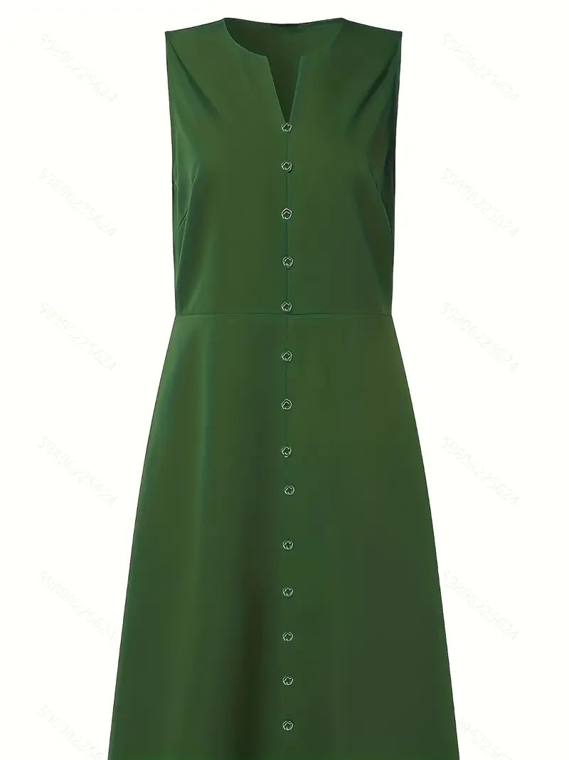 Elegant Sleeveless V-Neck Dress