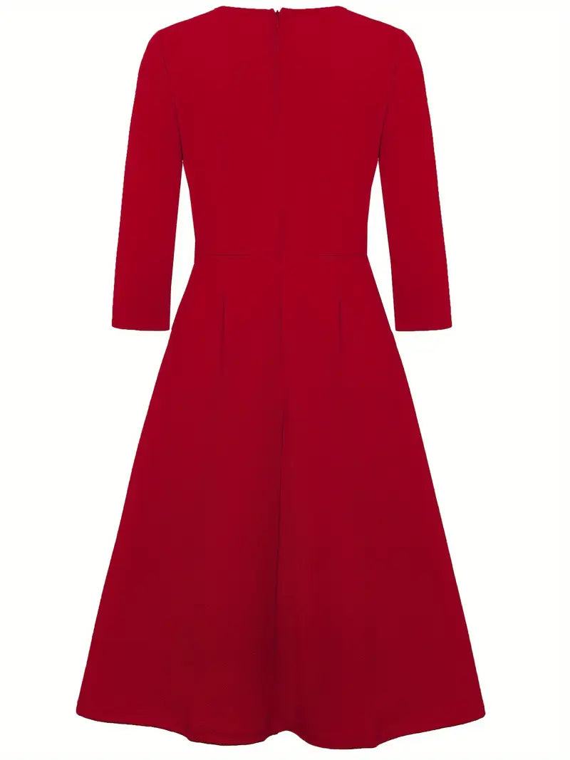 Elegant Sleeveless Maxi Dress – Crew Neck, High-Waist, Side Split, Polished Formal & Evening Wear