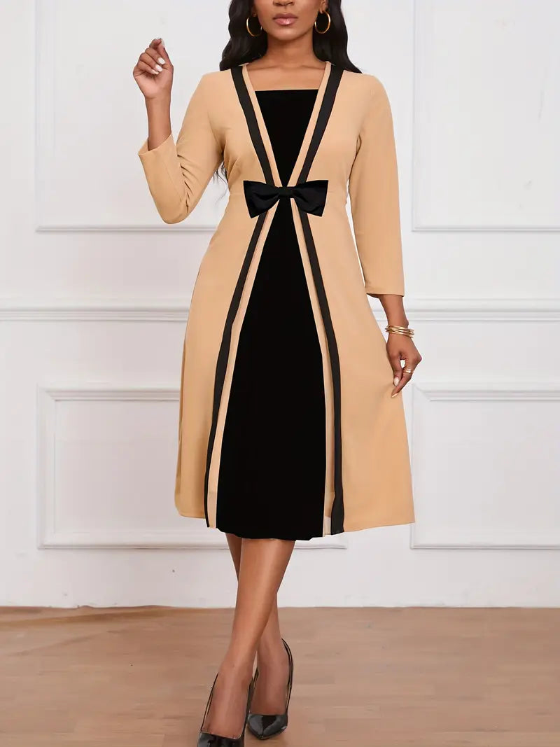 Elegant Sleeveless Maxi Dress – Crew Neck, High-Waist, Side Split, Polished Formal & Evening Wear