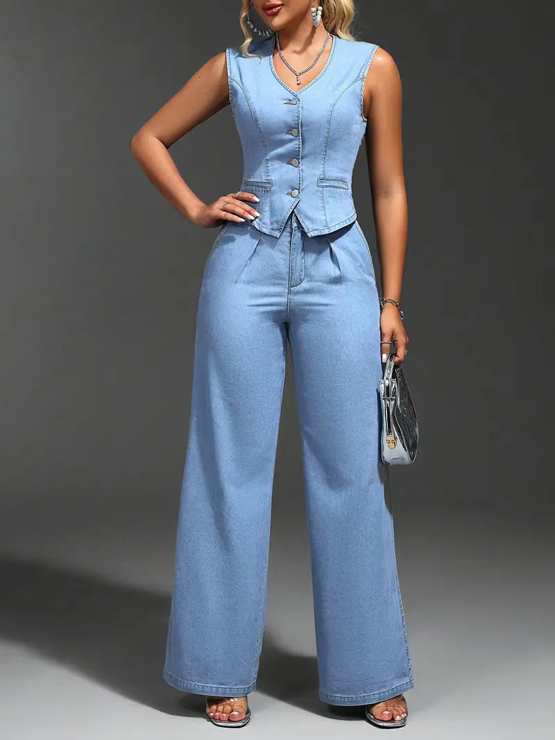 Stylish Women’s Two-Piece Set – Coordinated Top & Bottom, Effortless Matching Outfit