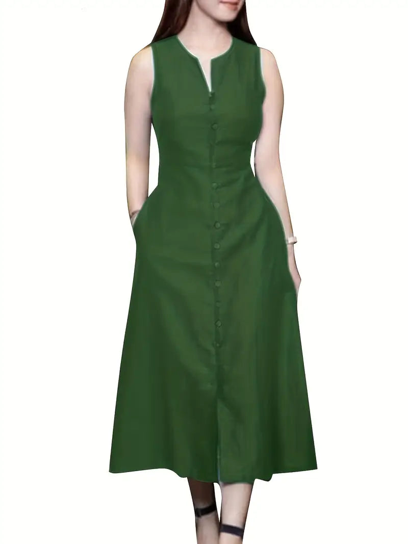 Elegant Sleeveless V-Neck Dress