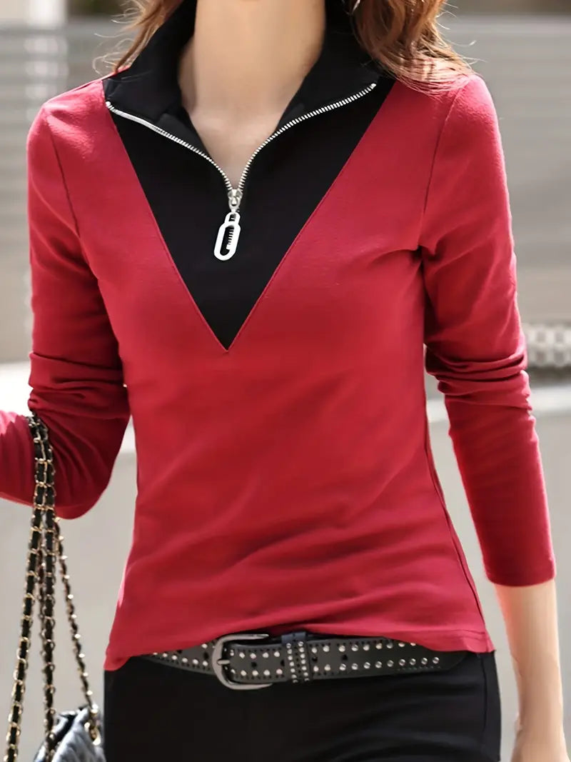 Elegant High-Stretch Long-Sleeve Knitwear Top