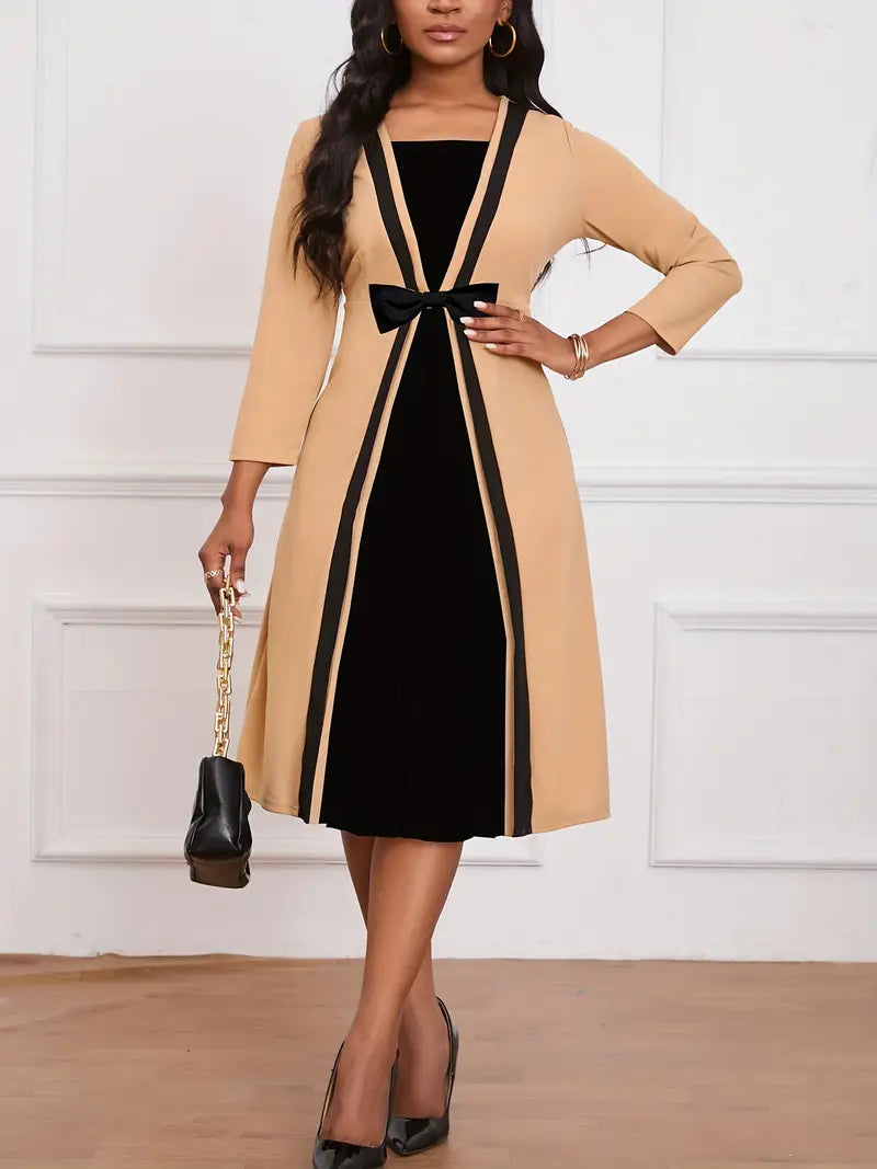 Elegant Sleeveless Maxi Dress – Crew Neck, High-Waist, Side Split, Polished Formal & Evening Wear