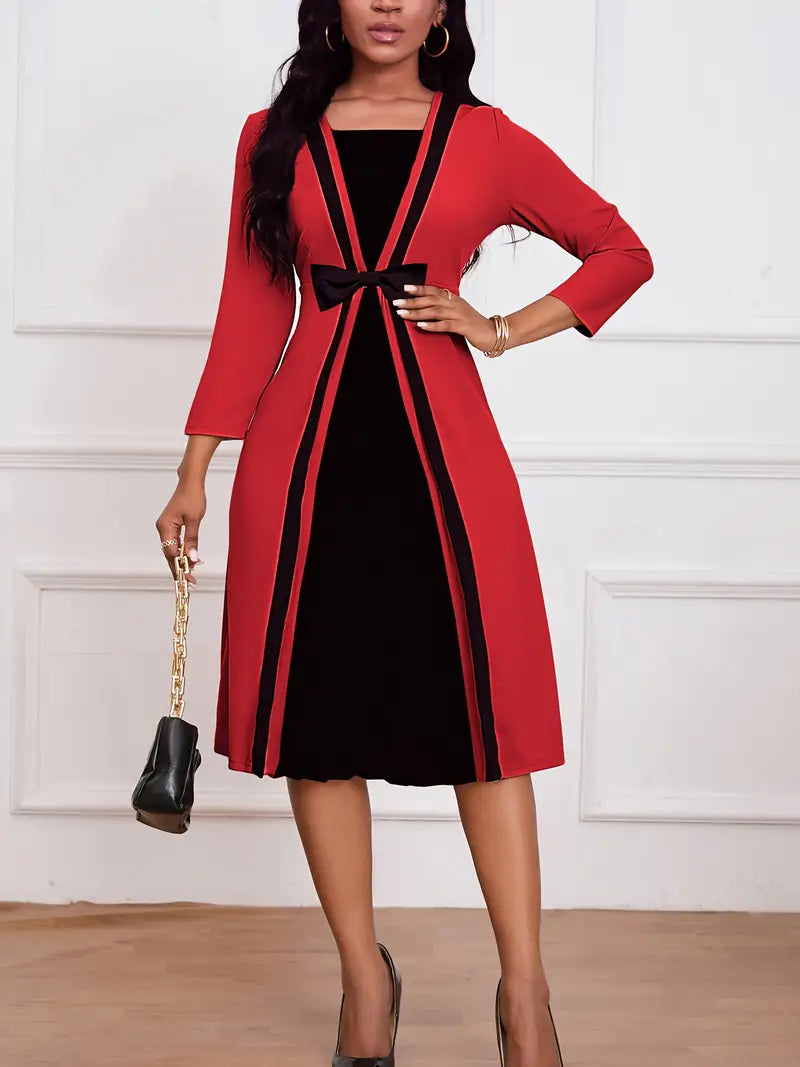 Elegant Sleeveless Maxi Dress – Crew Neck, High-Waist, Side Split, Polished Formal & Evening Wear