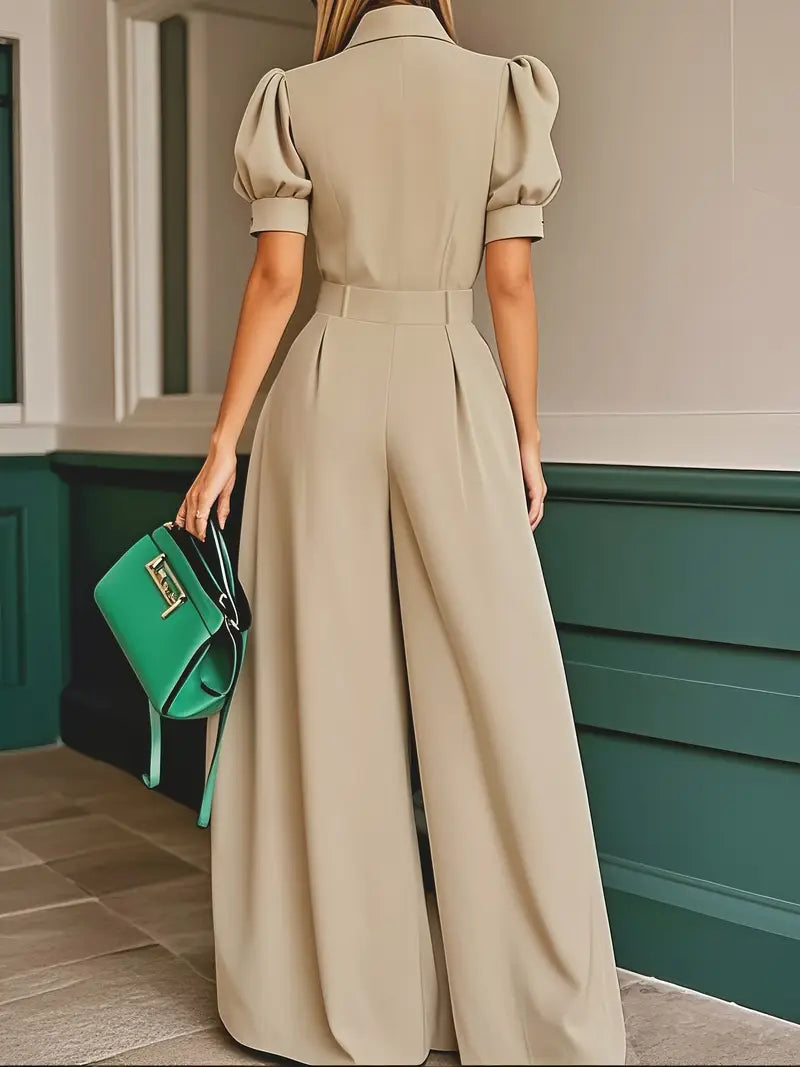 Mint Green Loose-Fit Wide-Leg Jumpsuit – Effortless Summer Elegance for Casual & Professional Outfits