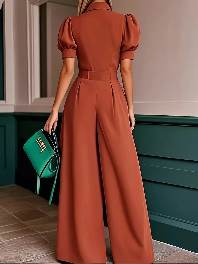 Mint Green Loose-Fit Wide-Leg Jumpsuit – Effortless Summer Elegance for Casual & Professional Outfits
