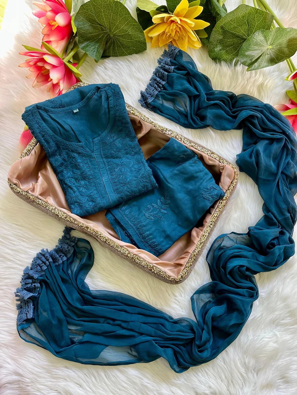 Soft touch Handwork Kurti sets 3pc