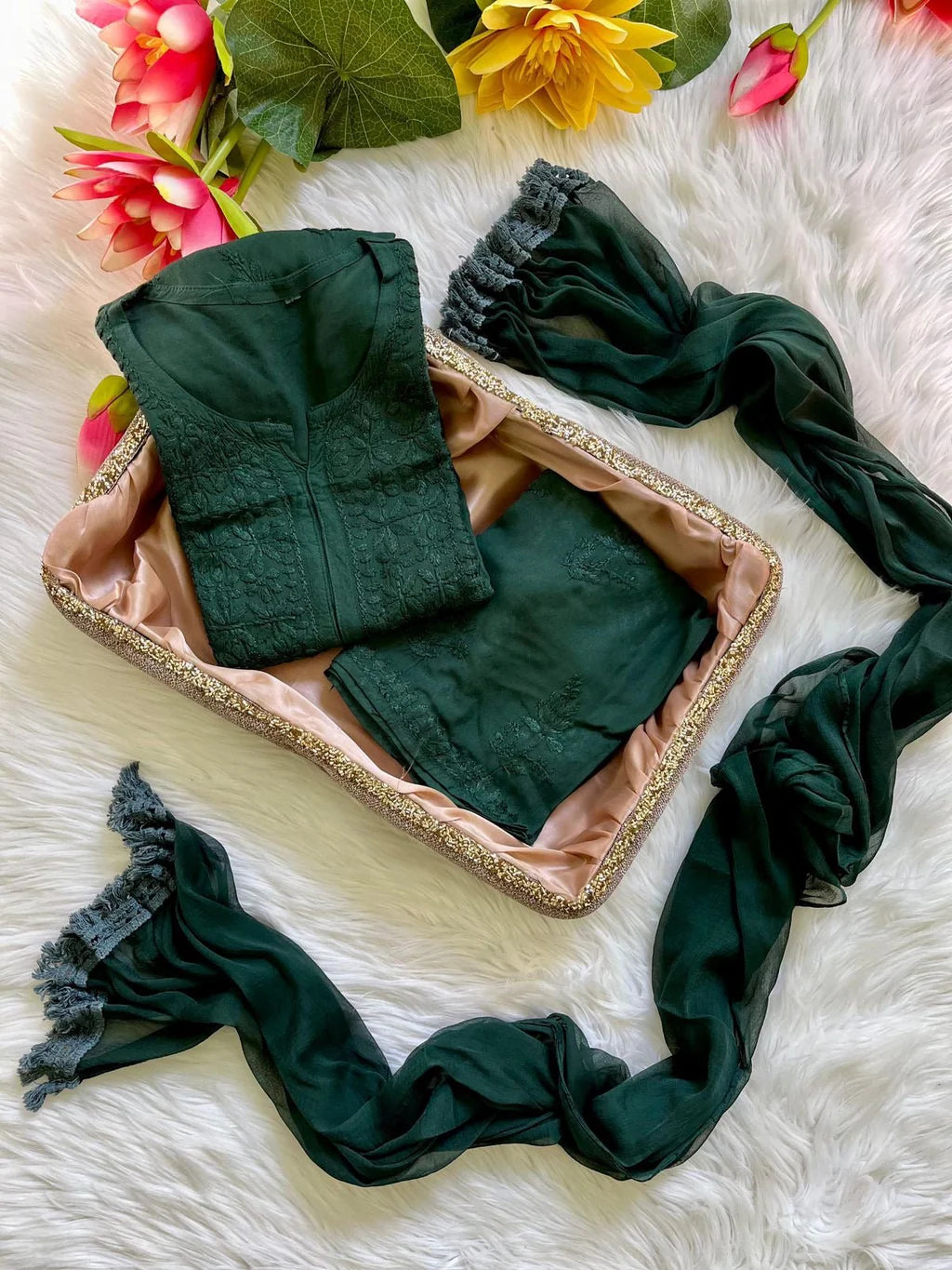 Soft touch Handwork Kurti sets 3pc