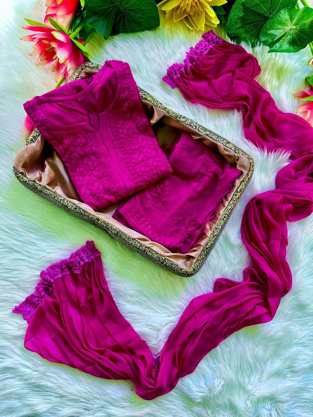 Soft touch Handwork Kurti sets 3pc