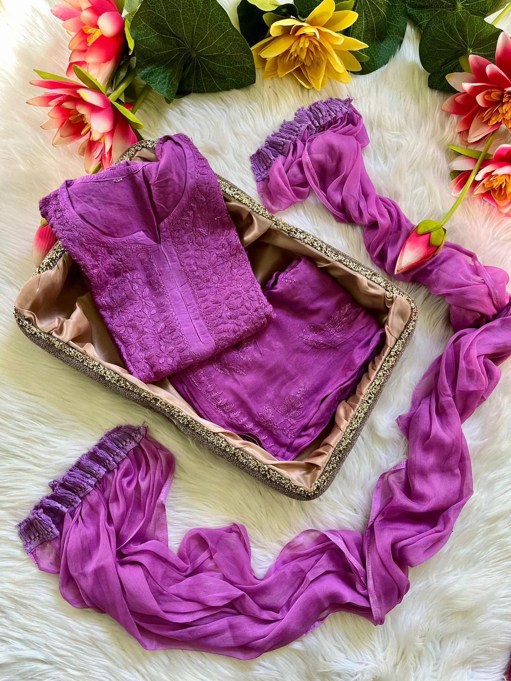 Soft touch Handwork Kurti sets 3pc