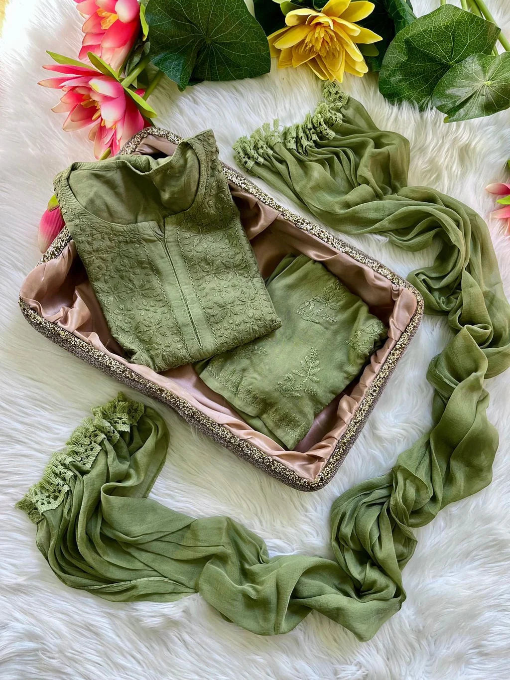 Soft touch Handwork Kurti sets 3pc