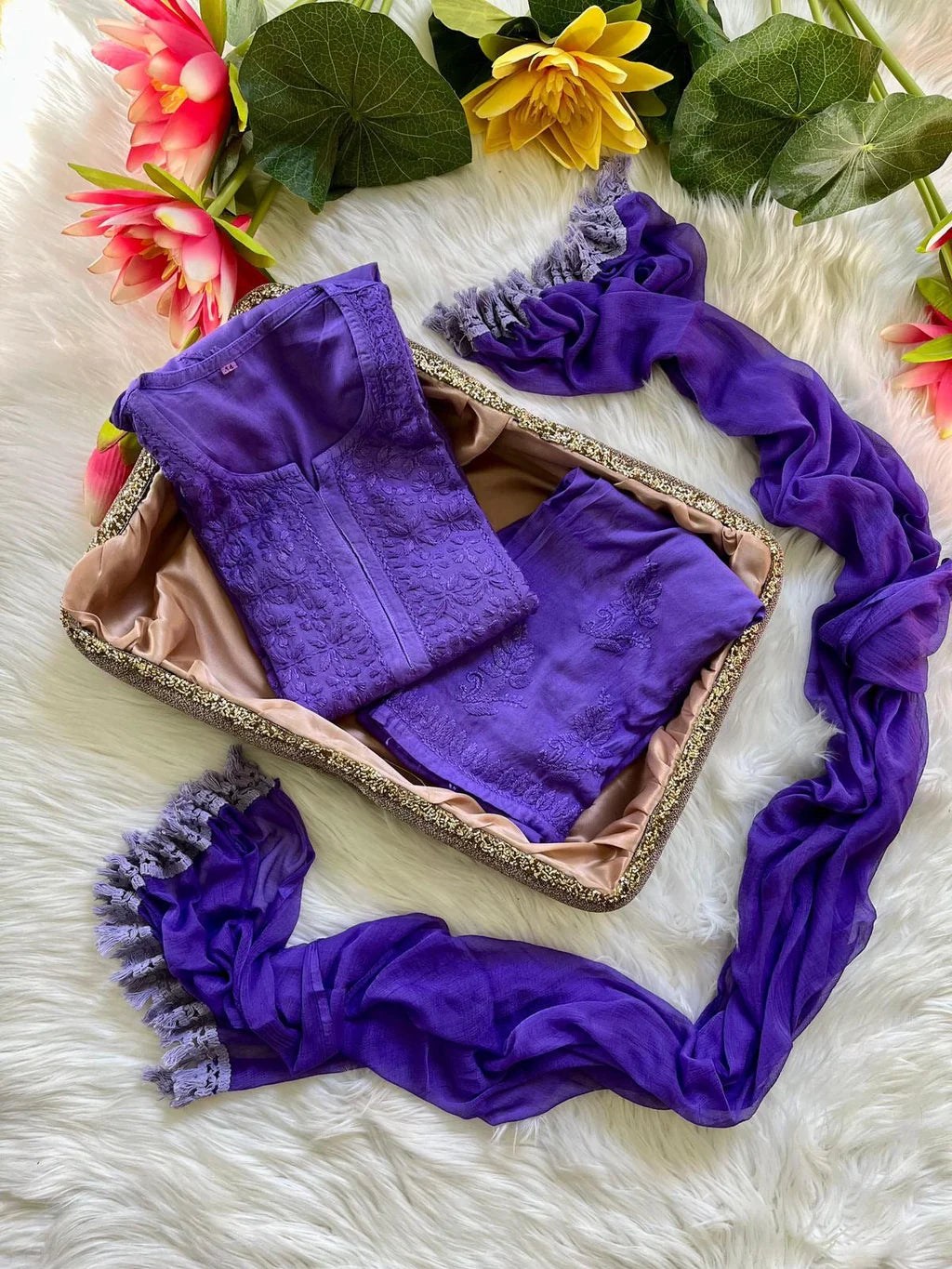 Soft touch Handwork Kurti sets 3pc